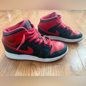 Nike Air Jordan size 6Y: Red and Black High-Top Sneakers